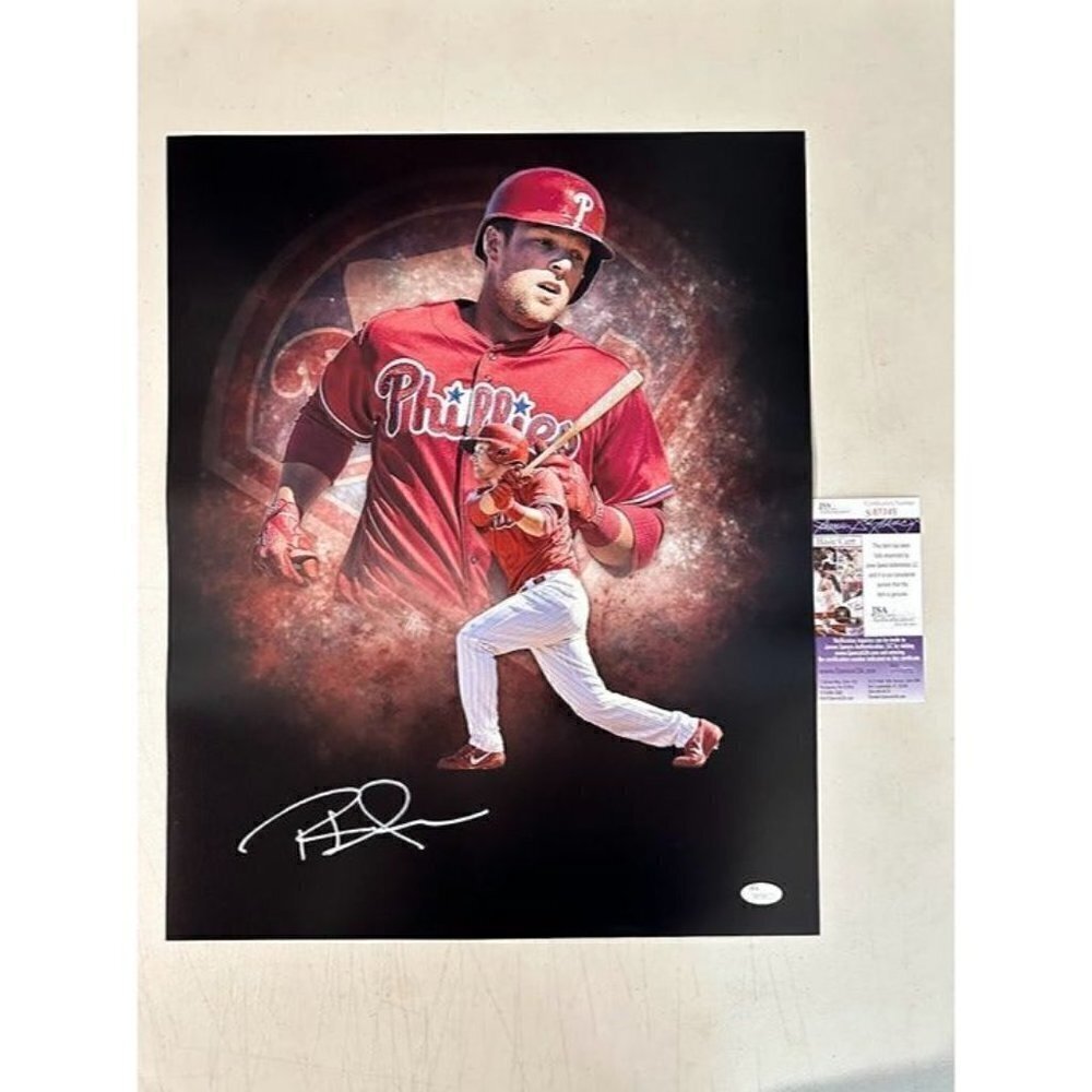 Rhys Hoskins signed autographed Philadelphia Phillies 16x20 photo JSA